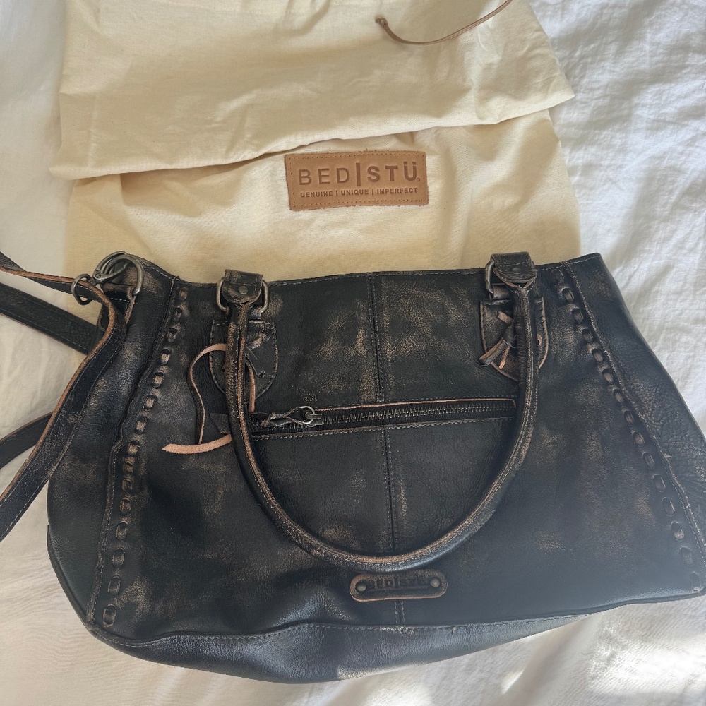 Bed Stu brown satchel with shoulder strap